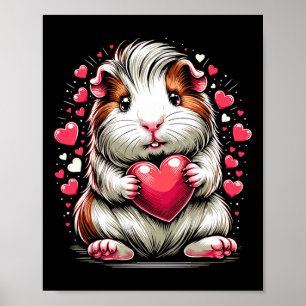 Cavia Holding Hart Valentijnsdag Schattigee Vale Poster