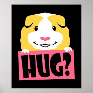 Cavia knuffel Cavy   Grappig cavia   Schattige hui Poster