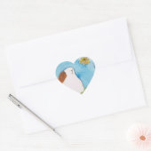Cavia met bloemenhart sticker (Envelop)