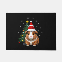 Cavia met kerst deurmat