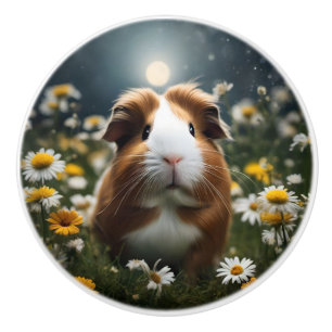 cavia moon madeliefjes, keramische knop