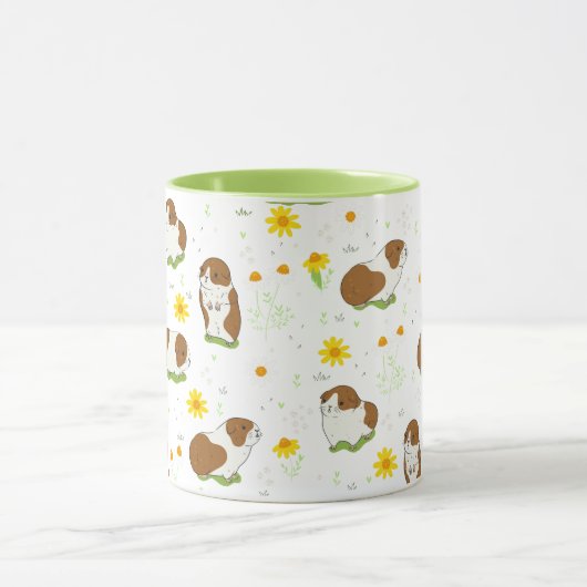 Cavia patroon met bloemen mok (Midden)