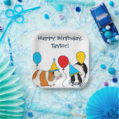Cavia Pig. en Balloons Birthday Party Papieren Bordje (Feest)
