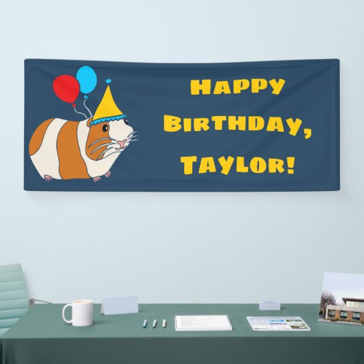 Cavia Pig. en Balloons Birthday Party Spandoek (Beurs)
