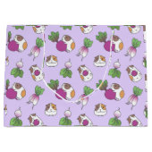 Cavia Pig en Radish in het lavender Pattern Groot Cadeauzakje (Voorkant)