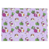 Cavia Pig en Radish in het lavender Pattern Groot Cadeauzakje (Achterkant)
