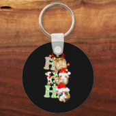Cavia Pig Kerstmis Sleutelhanger (Voorkant)
