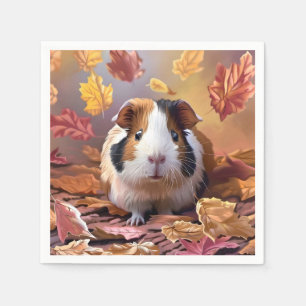 Cavia Pig & Vallende herfst bladeren Servet