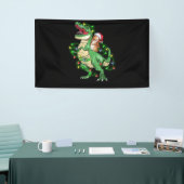 Cavia Riding Kerstmis Licht Rex Dinosaur Spandoek (Beurs)