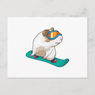 Cavia Snowboarder Snowboard Briefkaart