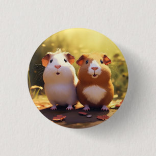 Cavia-thema badge, speld, knop. ronde button 3,2 cm