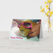 Cavia Verjaardag Kaart (Gele Bloem)