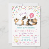 Cavia Verjaardagsfeestje Uitnodiging Confetti (Voorkant)