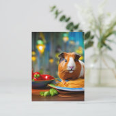 cavia's die spaghetti-Briefkaart eten Briefkaart (Staand voorkant)