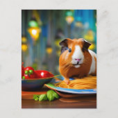 cavia's die spaghetti-Briefkaart eten Briefkaart (Voorkant)
