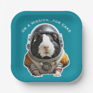 Cavia's in de ruimte! Retro Explorer Astronaut Papieren Bordje