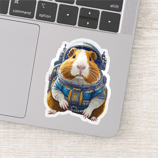 Cavia's in de ruimte! ruimtevaartastronaut sticker (Detail)