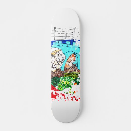 Cavia's in een kooi skateboard (Voorkant)