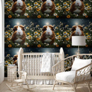 cavia's maan bloem madeliefjes, behang