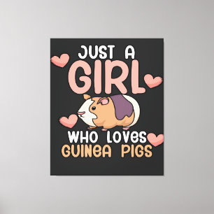 Cavia's Meisje die houdt van cavia's Canvas Afdruk
