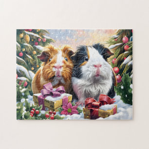 Cavia's met kerstcadeaus legpuzzel