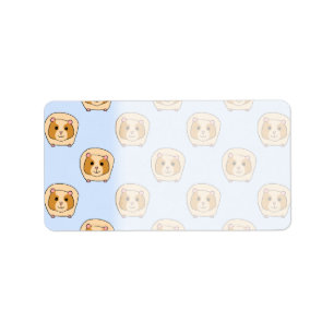 Cavia's op blauw. etiket