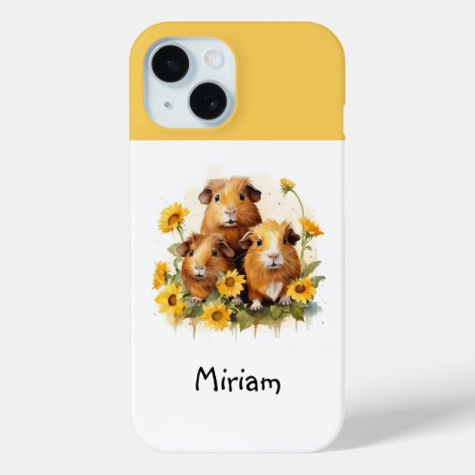 Cavia's Schattige Cavy Piggies Whimsical Waterverf Case-Mate iPhone Case (Achterkant)