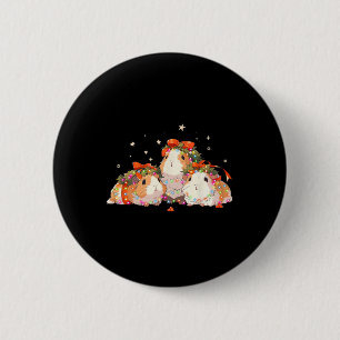 Cavia's Verward In Kerstverlichting Cavia Liefhebb Ronde Button 5,7 Cm