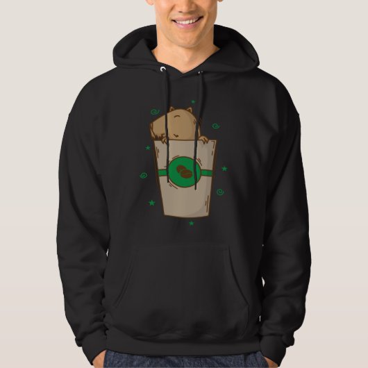 Caviidae Guinea Pig in Coffee Mug Hoodie (Voorkant)