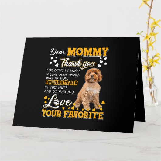 Cavoodle Beste mama bedankt dat je mijn mama bent Kaart (Gele Bloem)
