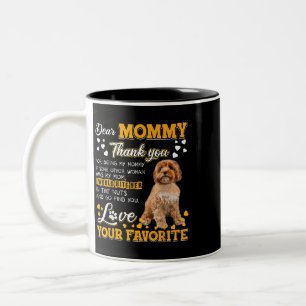 Cavoodle Beste mama bedankt dat je mijn mama bent Tweekleurige Koffiemok