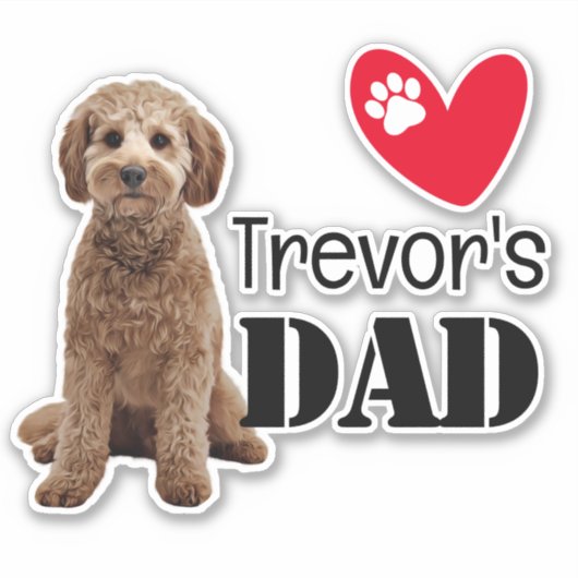 Cavoodle Dad Personalized Sticker (Voorkant)
