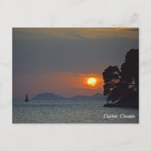 Cavtat, Croatie vue sur Sunset Holiday Carte posta