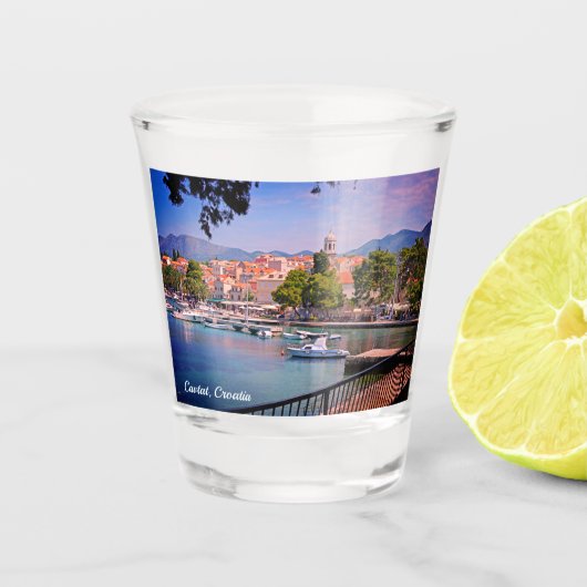 Cavtat, uitzicht van de stad Kroatië Shot Glas (Voorkant)