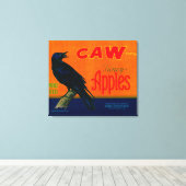 Caw Apple Crate LabelMedford, OF Canvas Afdruk (Insitu (Houten vloer))