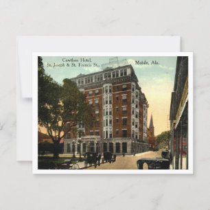 Cawthon Hotel, Mobile AL 1910s Antiek Briefkaart
