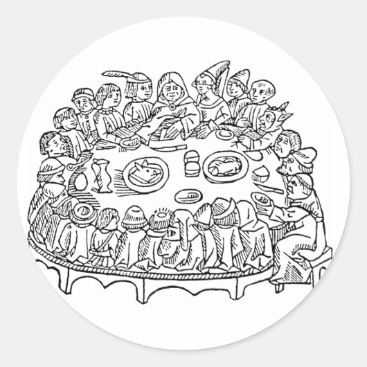 Caxton Dîner mariage fête autocollants sceaux (Devant)