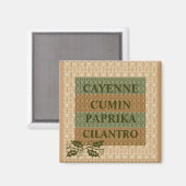 CAYENNE, CUMIN, PAPRIKA, CILANTRO KITCHEN MAGNET (Recto/Verso)