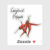 Cayenne Peper Spice Jar Sticker (Vel)
