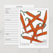 Cayenne Pepper Materia Medica Kruidenstudie Kaart (Voorkant / Achterkant)