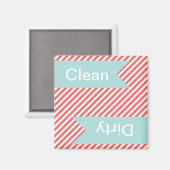 Cayenne Striped Clean - Dirty Dishwasher Magnets Magneet (Voorkant / Achterkant)
