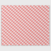 Cayenne & White Houndstooth Pattern Cadeaupapier (Vlak)