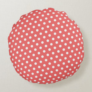 Cayenne & White Polka Coussins ronds point