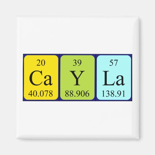 Cayla periodieke tabelnaam magneet (Voorkant)