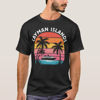 Cayman-eilanden Vakantie Zonsondergang Palmboom T-shirt
