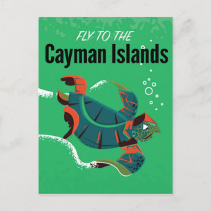 Cayman-eilanden vintage reisposter briefkaart