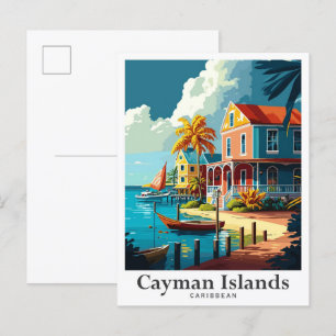 Cayman Islands Caribbean Vintage Travel Portrait Briefkaart