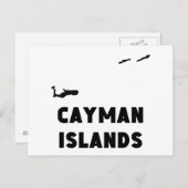 Caymaneilanden Silhouette Briefkaart (Voorkant / Achterkant)