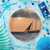 Caymaneilanden zonsondergang papieren bordje (Feest)