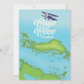 Cayo Coco Cuba carte de style vintage. (Dos)